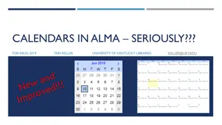 Configuring Calendars in Alma for University Libraries