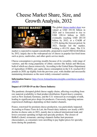 Cheese Market Share, Size, and Growth Analysis, 2032