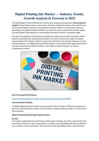 Digital Printing Ink Market Size, Share & Forecast to 2032 — Industry Analysis