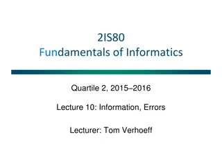 Fundamentals of Informatics Lecture on Information and Errors