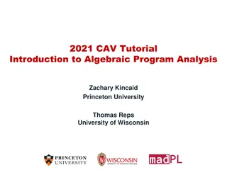 Algebraic Program Analysis Tutorial
