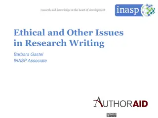 Issues in Research Writing: Ethics & More