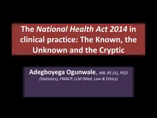 National Health Act 2014 in Clinical Practice Overview