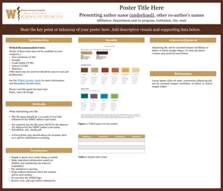 Descriptive Visuals and Supporting Data for Research Poster