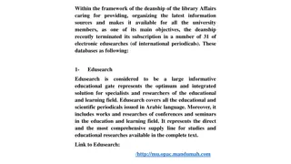 University Library Electronic Databases Overview