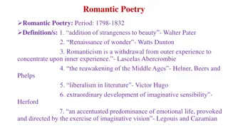 Exploring Romantic Poetry: Period, Background, Features, and Poets