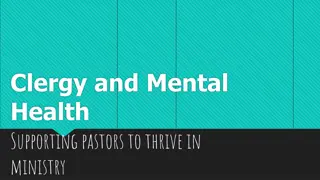Supporting Pastors' Mental Health in Ministry