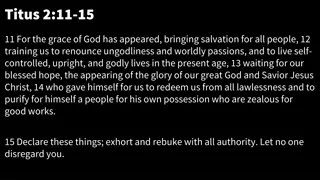 Christian Call to Peace and Submission