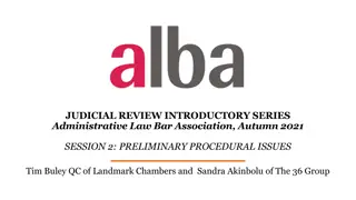 Preliminary Procedural Issues in Judicial Review