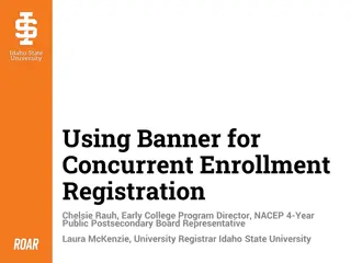 Using Banner for Concurrent Enrollment Registration