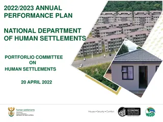 National Department of Human Settlements 2022/2023 Performance Plan
