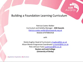 Foundation Learning Curriculum Development Insights