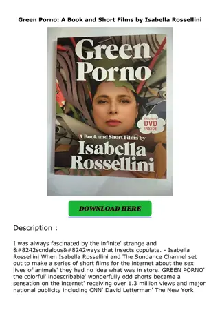 ❤️(download)⚡️ Green Porno: A Book and Short Films by Isabella Rossellini
