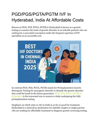PGD_PGS_PGTA_PGTM IVF In Hyderabad, India At Affordable Costs
