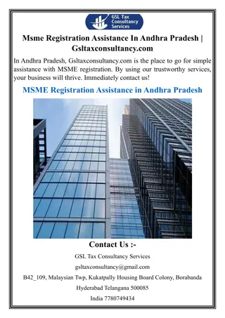 Msme Registration Assistance In Andhra Pradesh  Gsltaxconsultancy