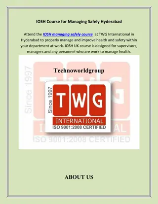IOSH Managing Safely Course, technoworldgroup