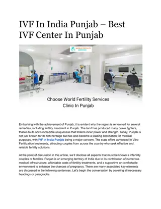 IVF Treatment in Punjab | World Fertility Services
