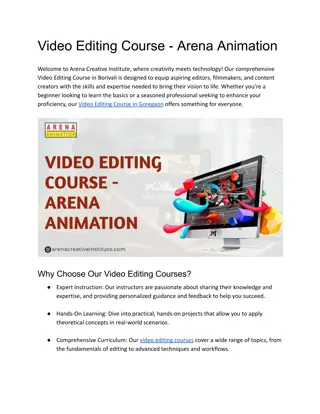 Video Editing Course - Arena Animation