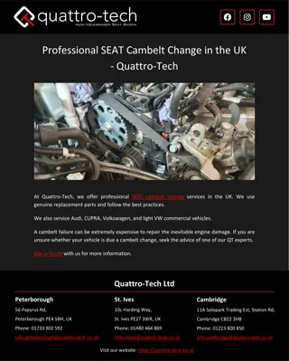 Professional SEAT Cambelt Change in the UK - Quattro-Tech