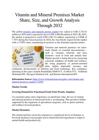 Vitamin and Mineral Premixes Market Share, Size, and Growth Analysis Through 203