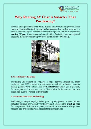 Why Renting AV Gear is Smarter Than Purchasing?