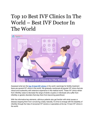Top 10 Best IVF Clinics In The World – Best IVF Doctor In The World