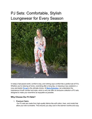 PJ Sets_ Comfortable, Stylish Loungewear for Every Season