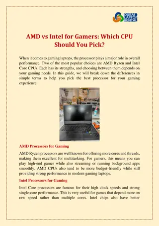 Which CPU is Better between AMD vs Intel for Gamers?