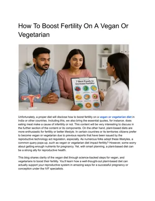 How To Boost Fertility On A Vegan Or Vegetarian | World Fertility Services