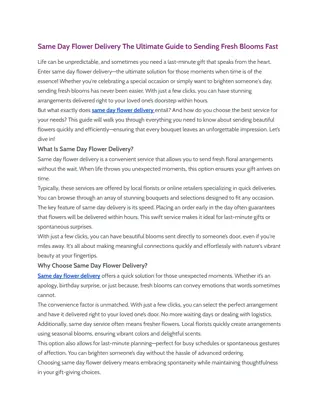 Same Day Flower Delivery The Ultimate Guide to Sending Fresh Blooms Fast