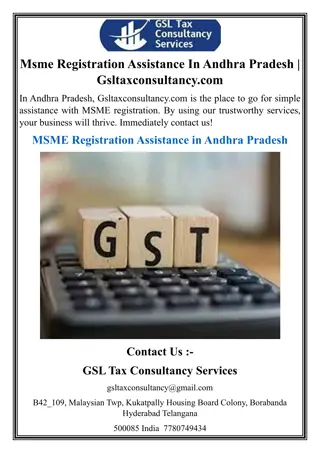 Msme Registration Assistance In Andhra Pradesh  Gsltaxconsultancy