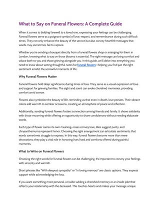 What to Say on Funeral Flowers A Complete Guide