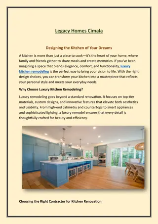 Designing the Kitchen of Your Dreams- Legacy Homes Cimala
