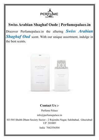 Swiss Arabian Shaghaf Oude  Perfumepalace.in