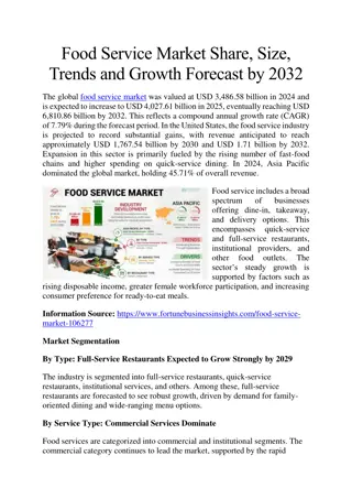 Food Service Market Share, Size, Trends and Growth Forecast by 2032