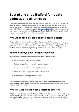 Best phone shop Bedford for repairs, gadgets, and all ur needs