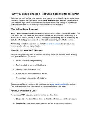 Why You Should Choose a Root Canal Specialist for Tooth Pain
