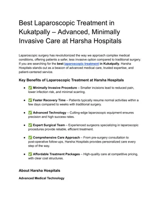 Best Laparoscopic Treatment in Kukatpally – Advanced, Minimally Invasive Care at Harsha Hospitals