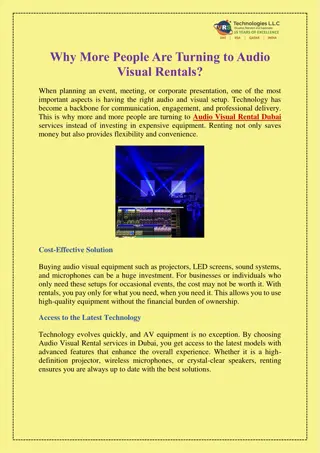 Why More People Are Turning to Audio Visual Rentals?