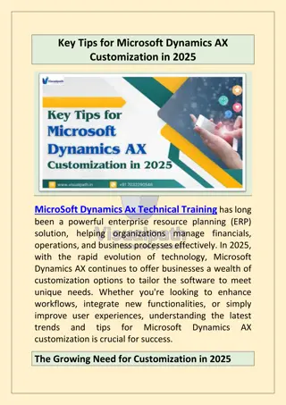 Upgrade Skills with MicroSoft Dynamics Ax Technical Training
