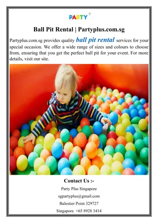 Ball Pit Rental  Partyplus.com.sg