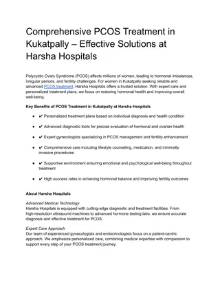 Comprehensive PCOS Treatment in Kukatpally – Effective Solutions at Harsha Hospitals