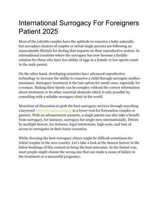 International Surrogacy For Foreigners Patient 2025