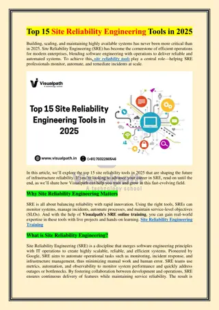 The Site Reliability Engineering Online Training Institute in Hyderabad