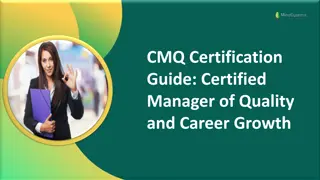 CMQ Certification Guide: Certified Manager of Quality and Career Growth