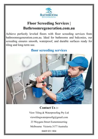 Floor Screeding Services  Bathroomregeneration.com