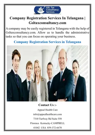 Company Registration Services In Telangana  Gsltaxconsultancy