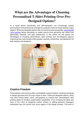 What are the Advantages of Choosing Personalized T-Shirt Printing?