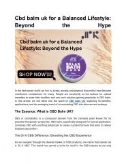 CBD Products for a Balanced Lifestyle_ Beyond the Hype