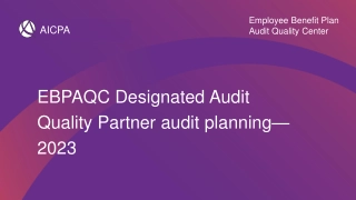 Employee Benefit Plan Audit Quality Center 2023